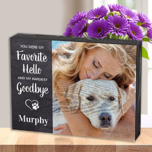 Rustic Pet Dog Memorial Personalized Photo Wooden Box Sign