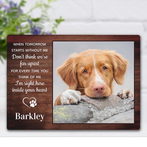Rustic Pet Dog Memorial Personalized Remembrance Plaque