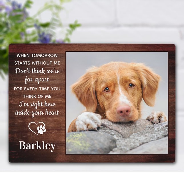 Rustic Pet Dog Memorial Personalized Remembrance Plaque (Creator Uploaded)