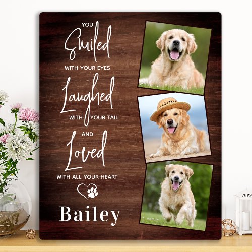 Rustic Pet Dog Memorial Personalized Remembrance  Plaque