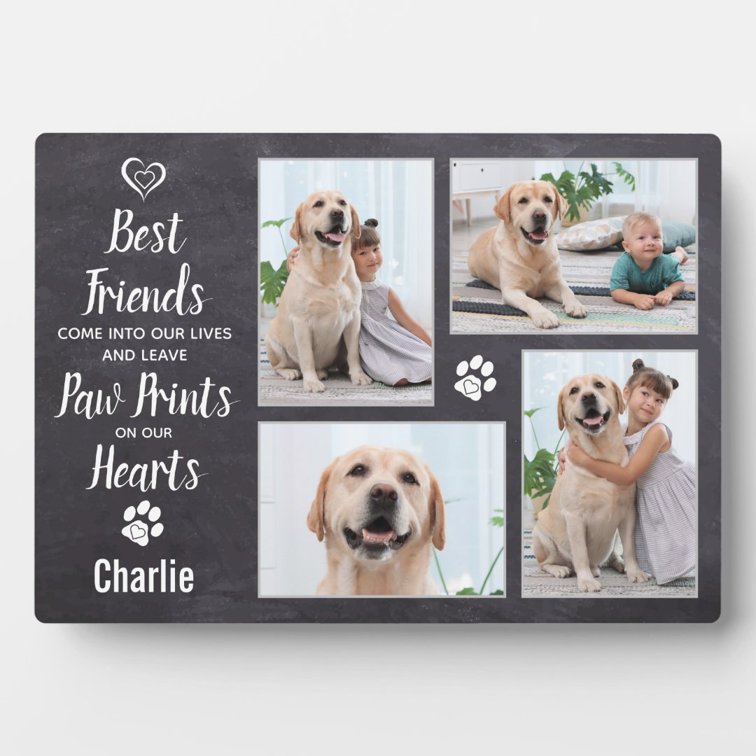 Rustic Pet Dog Memorial Photo Collage Keepsake Plaque Zazzle