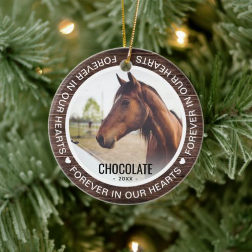 Rustic Pet Horse Loss  Horse Photo Memorial Ceramic Ornament