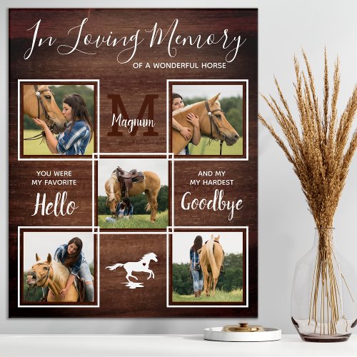 Rustic Pet Horse Personalized Memorial Photo  Acrylic Print