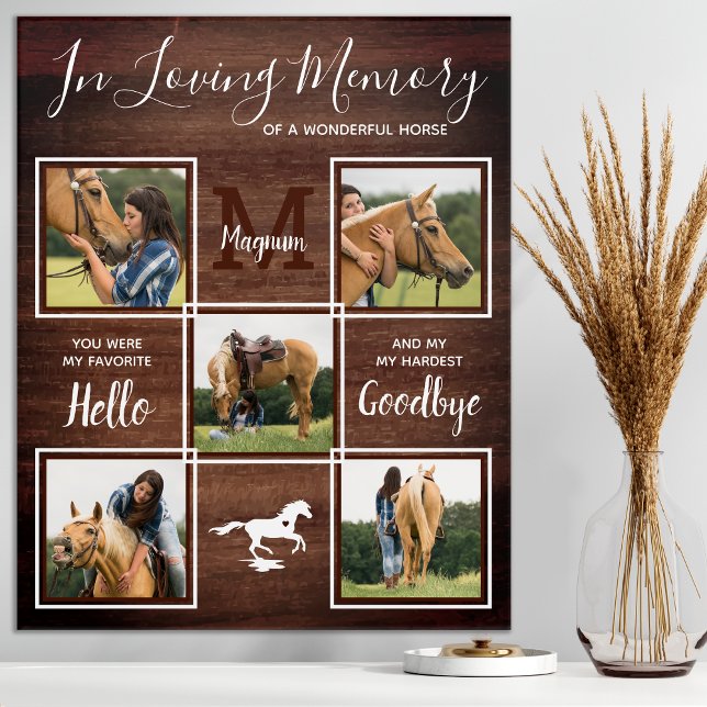 Rustic Pet Horse Personalized Memorial Photo  Acrylic Print (Creator Uploaded)
