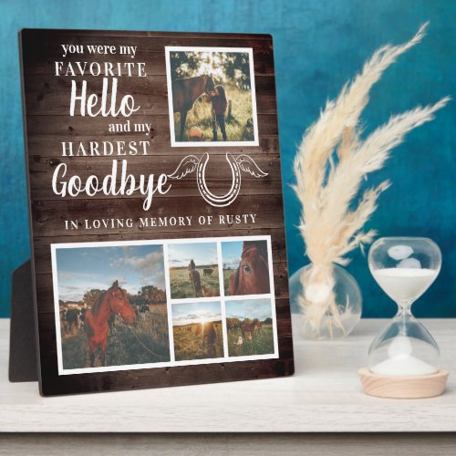 Rustic Pet Horse Personalized Memorial Photo Plaque