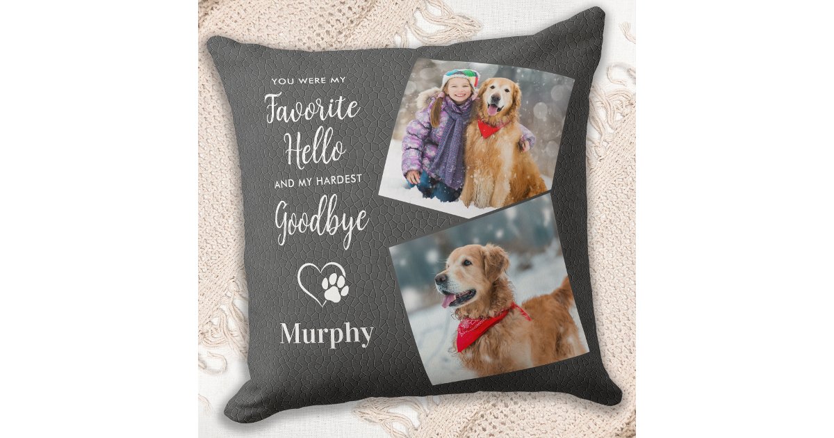 Rustic Pet Loss Keepsake Pet Dog Memorial Throw Pillow | Zazzle