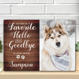 Rustic Pet Loss Personalized Pet Memorial Photo Plaque