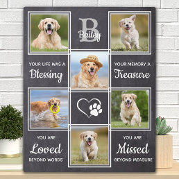 Rustic Pet Memorial Gift Personalized 6 Dog Photo Plaque