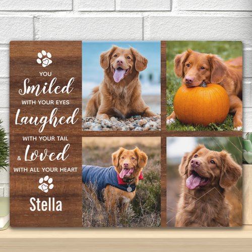 Rustic Pet Memorial Keepsake Photo Collage Plaque