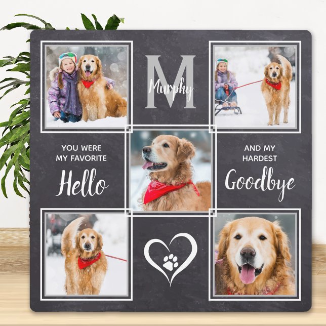 Rustic Pet Memorial Keepsake Photo Collage Plaque (Creator Uploaded)