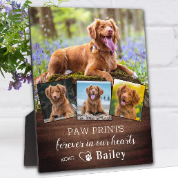 Rustic Pet Memorial Personalized 4 Photo Dog  Plaque