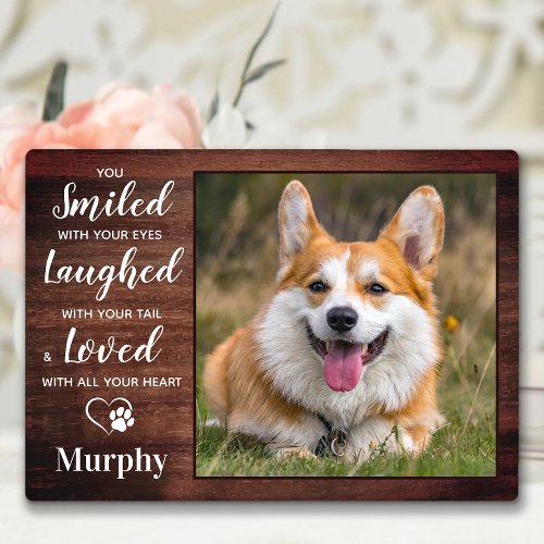 Rustic Pet Memorial Personalized Dog Loss Photo Plaque