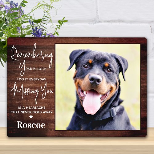 Rustic Pet Memorial Personalized Dog Remembrance Plaque