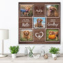 Rustic Pet Memorial Personalized Photo Collage Faux Canvas Print