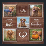 Rustic Pet Memorial Personalized Photo Collage Faux Canvas Print<br><div class="desc">Celebrate your best friend with a custom pet memorial photo collage canvas art in a rustic wood design . This unique, monogrammed initial and name pet photo keepsake pet memorial wall art is the perfect gift for yourself, family or friends to honor those loved . We hope your dog memorial...</div>