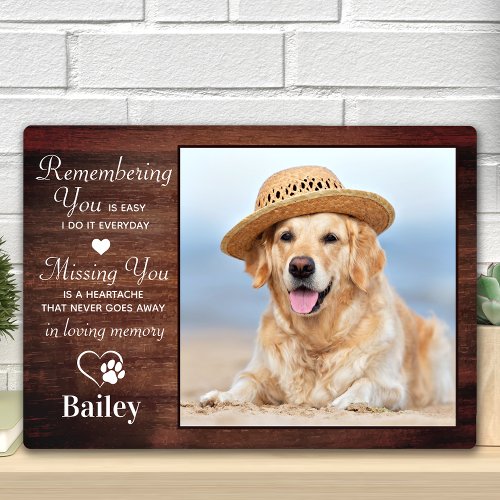 Rustic Pet Memorial Personalized Sympathy Dog Loss Plaque