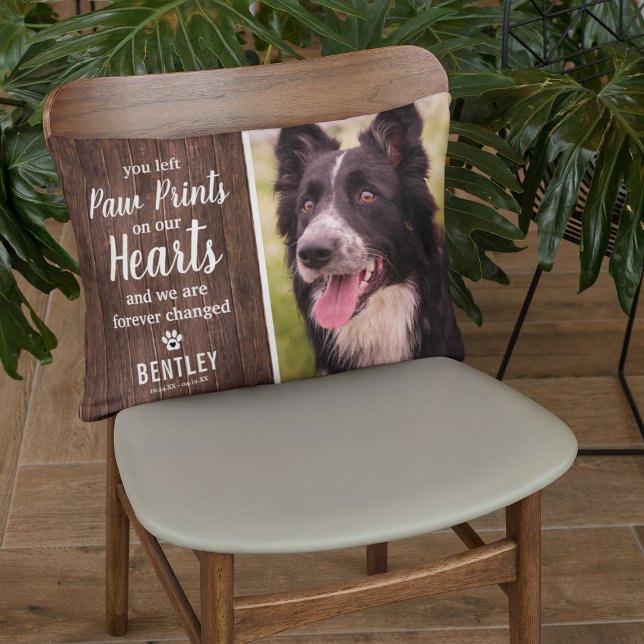 Rustic Pet Memorial Photo Accent Pillow (Creator Uploaded)
