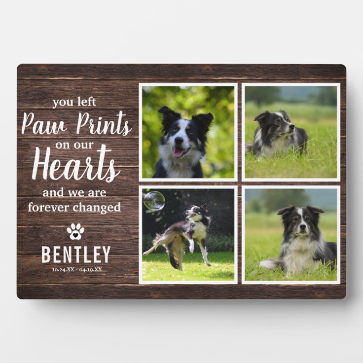Rustic Pet Memorial Photo Collage Keepsake Plaque Zazzle