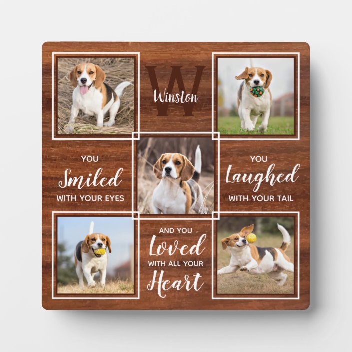 Rustic Pet Memorial Photo Collage Plaque