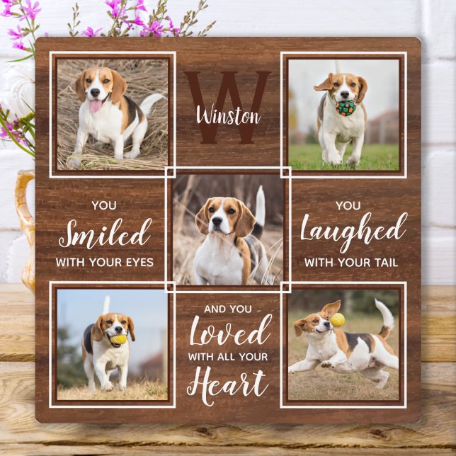 Rustic Pet Memorial Photo Collage Plaque (Creator Uploaded)
