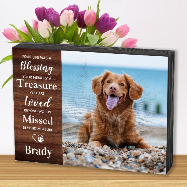 Rustic Pet Memorial Photo Wooden Box Sign (Creator Uploaded)