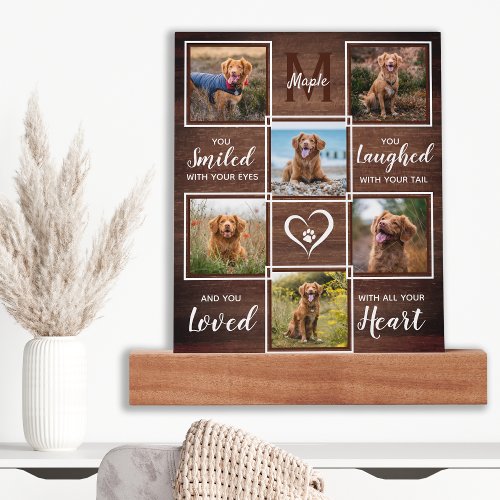 Rustic Pet Memorial Remembrance Photo Collage Dog Picture Ledge