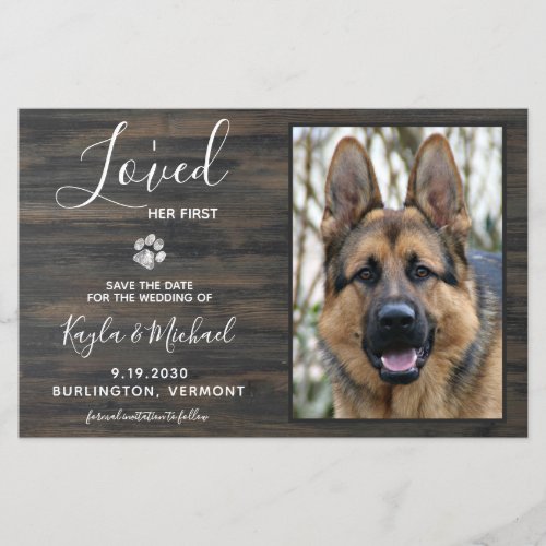 Rustic Pet Photo Budget Dog Wedding Save The Date