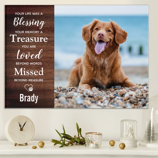 Rustic Pet Remembrance Custom Dog Memorial Photo Acrylic Print (Creator Uploaded)