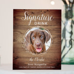 Rustic Pet Wedding Dog Signature Drinks Photo Bar  Foam Board<br><div class="desc">Signature Drinks by from your pets! Include your best dog, best cat and any pet in your wedding with his own signature drink bar for your guests. Perfect for dog lovers, and a special dog bar will be a hit at your wedding. Simple yet elegant white with black sketch eucalyptus...</div>