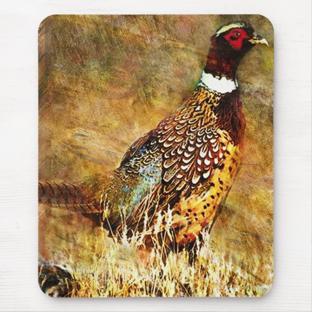 Rustic Pheasant Painting Mouse Pad (Front)
