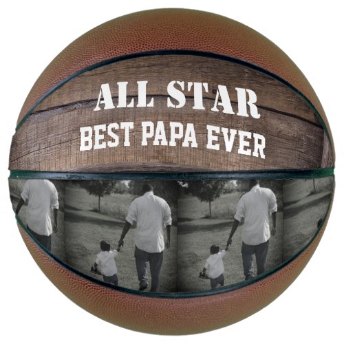 Rustic Photo All Star Best Papa Ever Fathers Day  Basketball