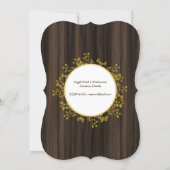 Rustic PHOTO ANY EVENT Gold Wreath Wood Modern Invitation (Back)