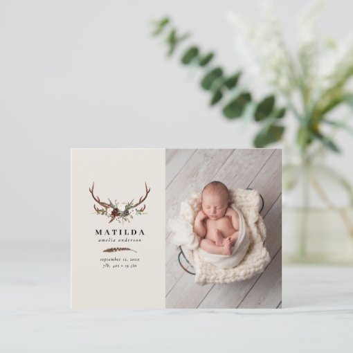 Rustic Photo Birth Announcement | Zazzle