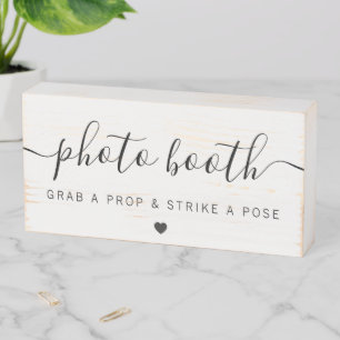Rustic Photo Booth Sign for Wedding, Wood Box