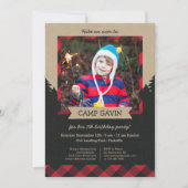 Rustic Photo Camping Birthday Party Invitations (Front)