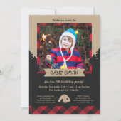 Rustic Photo Camping Birthday Party Invitations (Front)