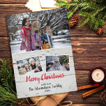Rustic photo collage Merry Christmas magnetic card<br><div class="desc">Family photo collage on rustic wood Merry Christmas magnetic photo card.
You can add your own photos,  text and names and create a very personal and unique Christmas card.</div>