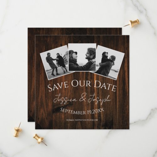 Rustic Photo Collage Save The Date
