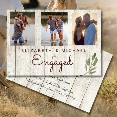 Rustic Photo Flat Save The Date Card