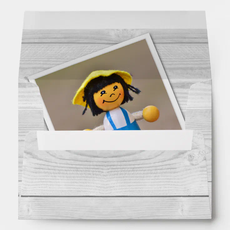 Rustic Photo Frame Return Address Envelope Zazzle