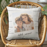 Rustic Photo Frame with Shiplap Background Print Throw Pillow<br><div class="desc">A vintage and trendy design with a retro picture border that you can add your favorite selfie or portrait of a friend. Use a square photo to create a unique and personal gift or keep the hipster puppy and make a trendy keepsake. If you need to adjust the pictures, click...</div>