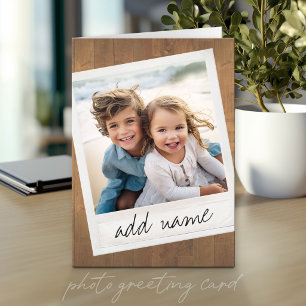 Rustic Photo Frame with Square Instagram and Wood Card
