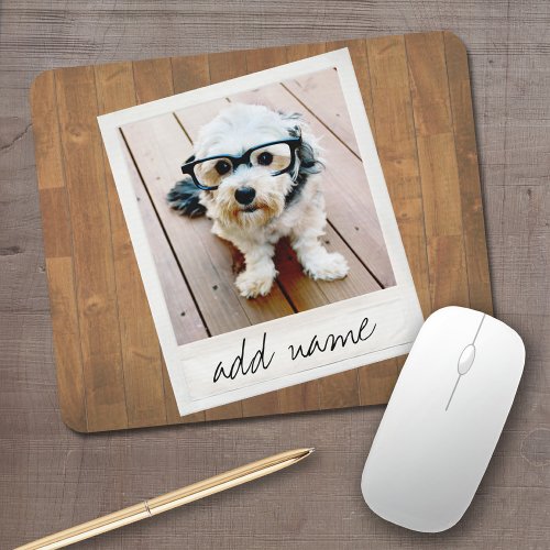 Rustic Photo Frame with Square Instagram and Wood Mouse Pad