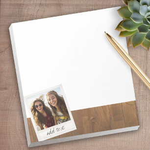 Rustic Photo Frame with Square Instagram and Wood Notepad