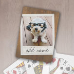 Rustic Photo Frame with Square Instagram and Wood Poker Cards<br><div class="desc">A vintage and trendy design with a retro picture border that you can add your favorite selfie or portrait of a friend. Use a square photo to create a unique and personal gift or keep the hipster puppy and make a trendy keepsake. If you need to adjust the pictures, click...</div>
