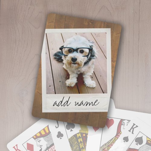Rustic Photo Frame with Square Instagram and Wood Poker Cards