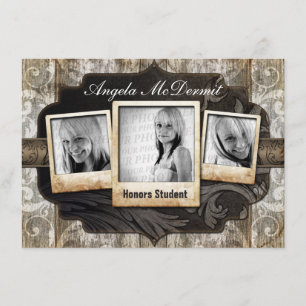Rustic Photo Graduation Announcement Invite