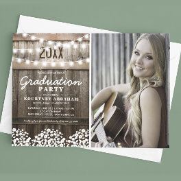 Rustic Photo Graduation Class of 2025 Invitation