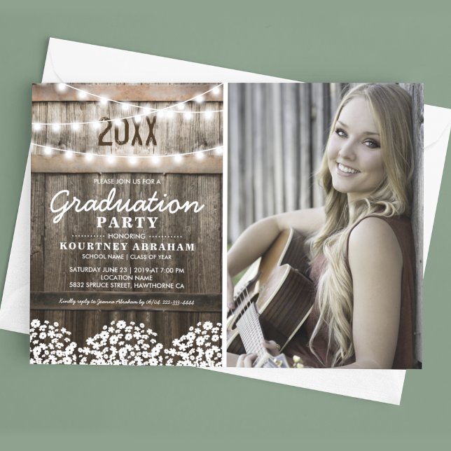 Rustic Photo Graduation Class of 2025 Invitation (Creator Uploaded)