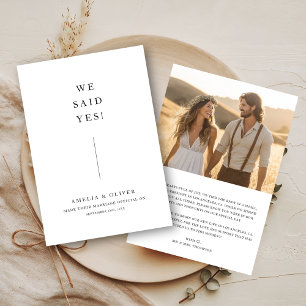 Rustic Photo Inline We Said Yes Wedding Elopement Announcement